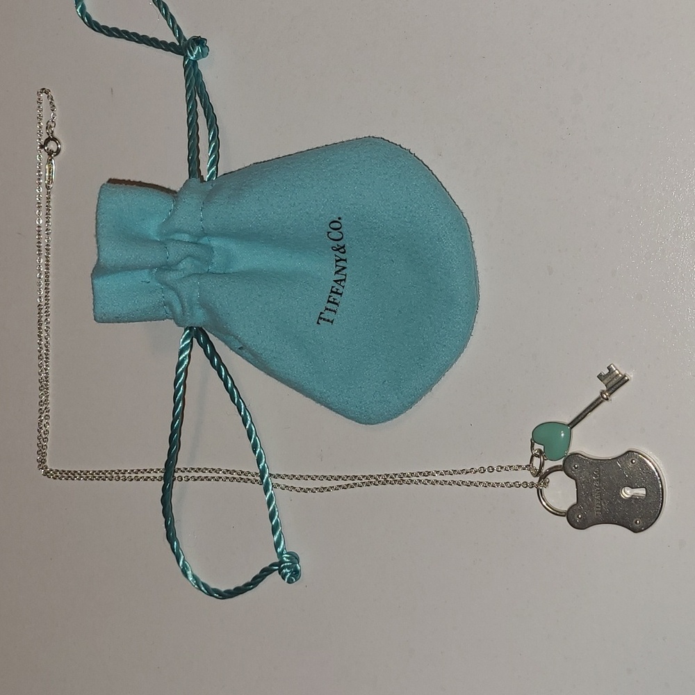 Authentic Tiffany Lock and Key Necklace